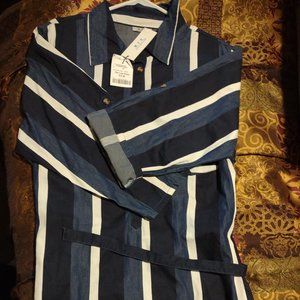 Dark wash striped women dress